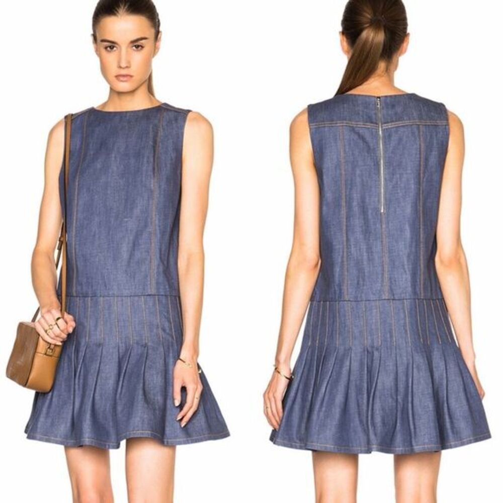 SUNO NWT Denim Pleated Mini Dress Size 0